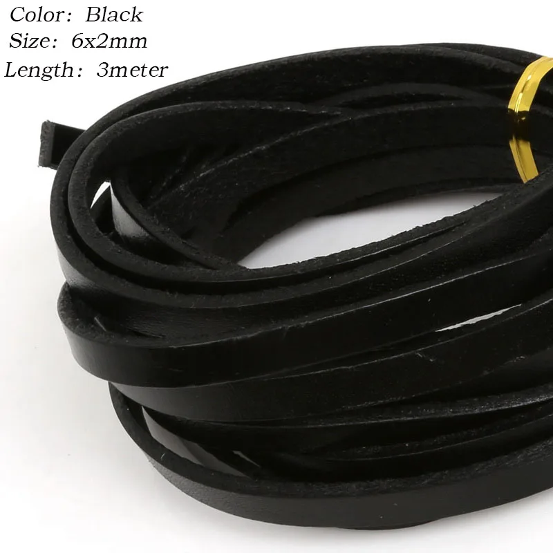 Шнур из 100% натуральной кожи ширина 3/6/10 мм толщина 2 мм|diy jewelry findings|jewelry findingsrope string |