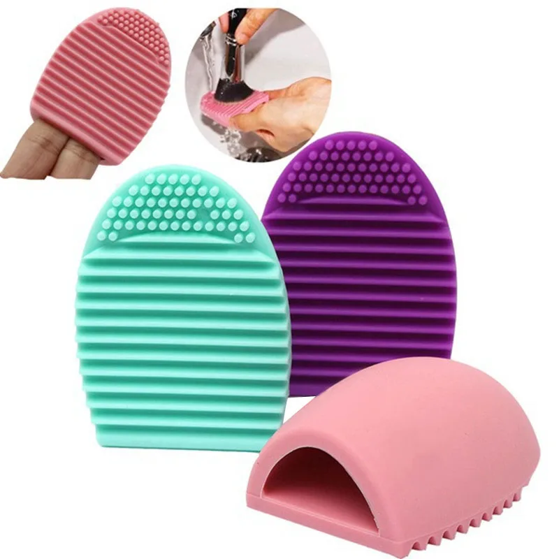 1 шт. кисти для чистки макияжа|brushegg clean brushes|makeup washing brushglove scrubber |