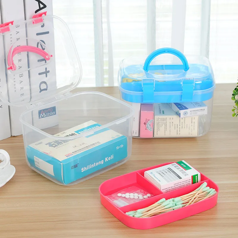 Household Medicine Box Two Layer First Aid Kit Plastic Eco-friendly Storage Home Organizer Holder Travel | Дом и сад