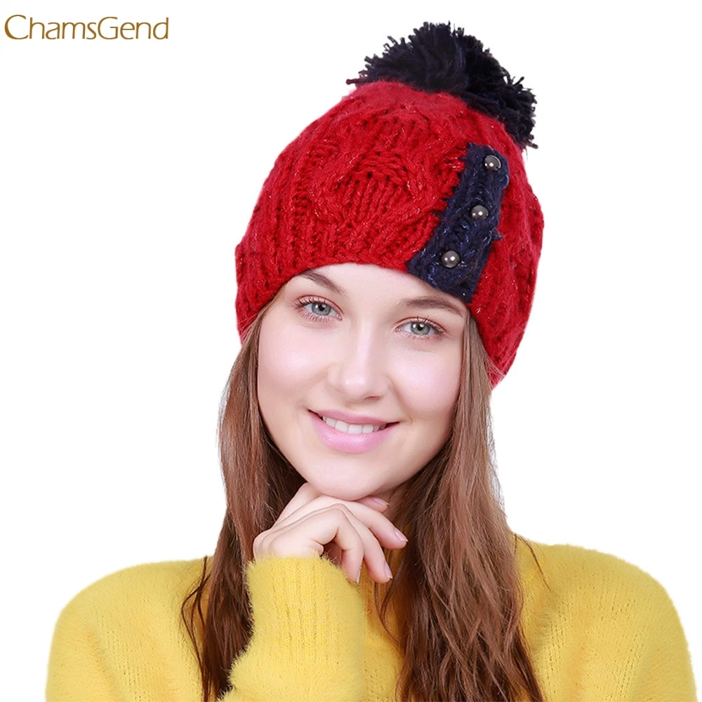Шапка 2018 Новое поступление Женская Теплая Вязаная Шерстяная трикотажная Лыжная
