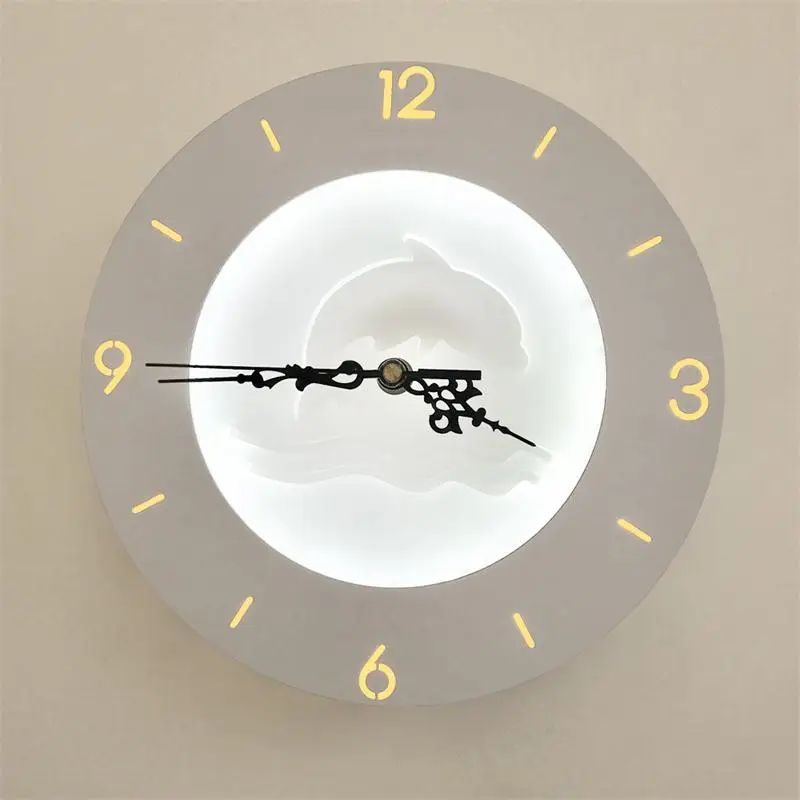 Dimeter 24 см часы настенный светильник аппликация Мураль люминесцентный Светильник Бра Гостиная зеркало для спальни ванная комната свет 9 Вт настенный светильник - Цвет абажура: D