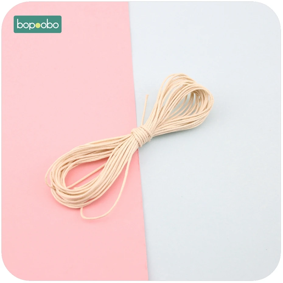 Bopoobo Baby Teether Accessories DIY Rope 5 Strands Waxed Twisted Waxed Cotton Cord String Thread Line 1mm 25 Meters Nylon Rope