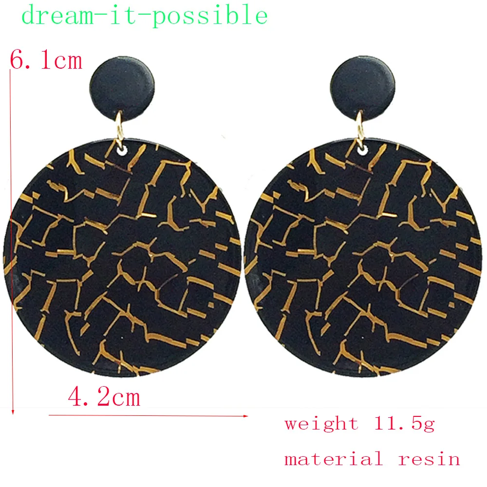 Серьги Dream it possible роскошные милые дизайнерские модные большие круглые акриловые