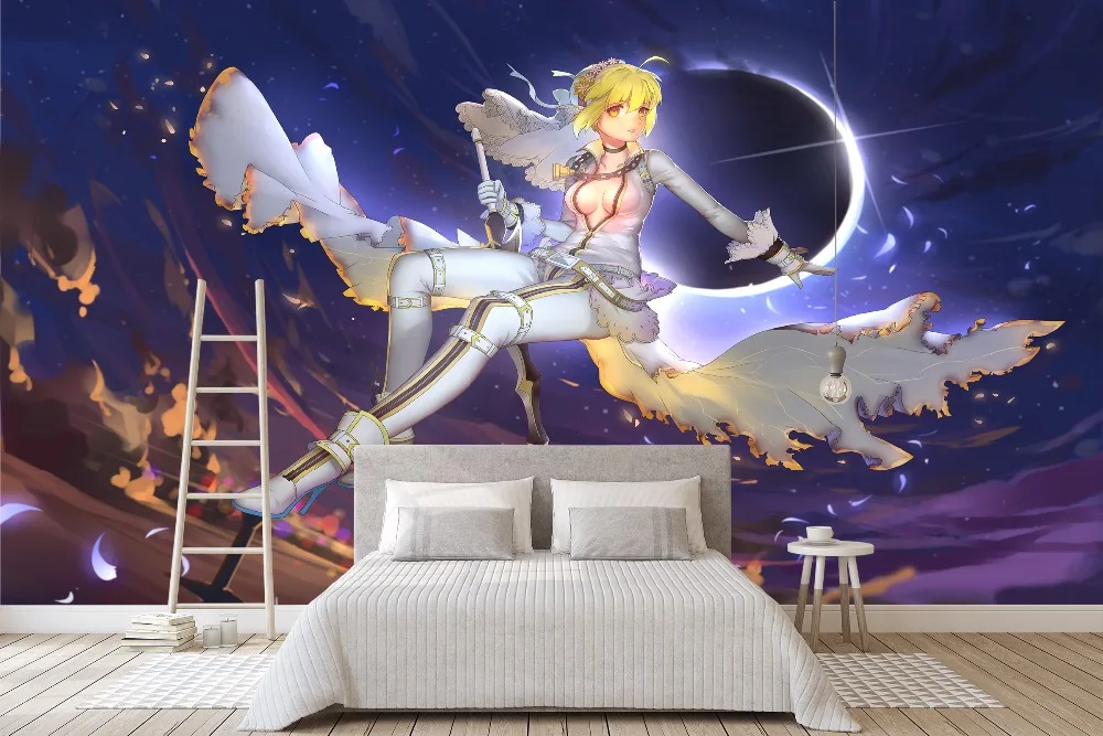 

[Self-Adhesive] 3D Fate Stay Night 23 Japan Anime Wall Paper mural Wall Print Decal Wall Murals