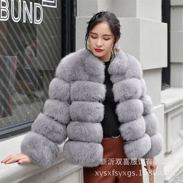 2018 г. осенние и зимние Новые Большие размеры женские полный рукав спиннинг лисий