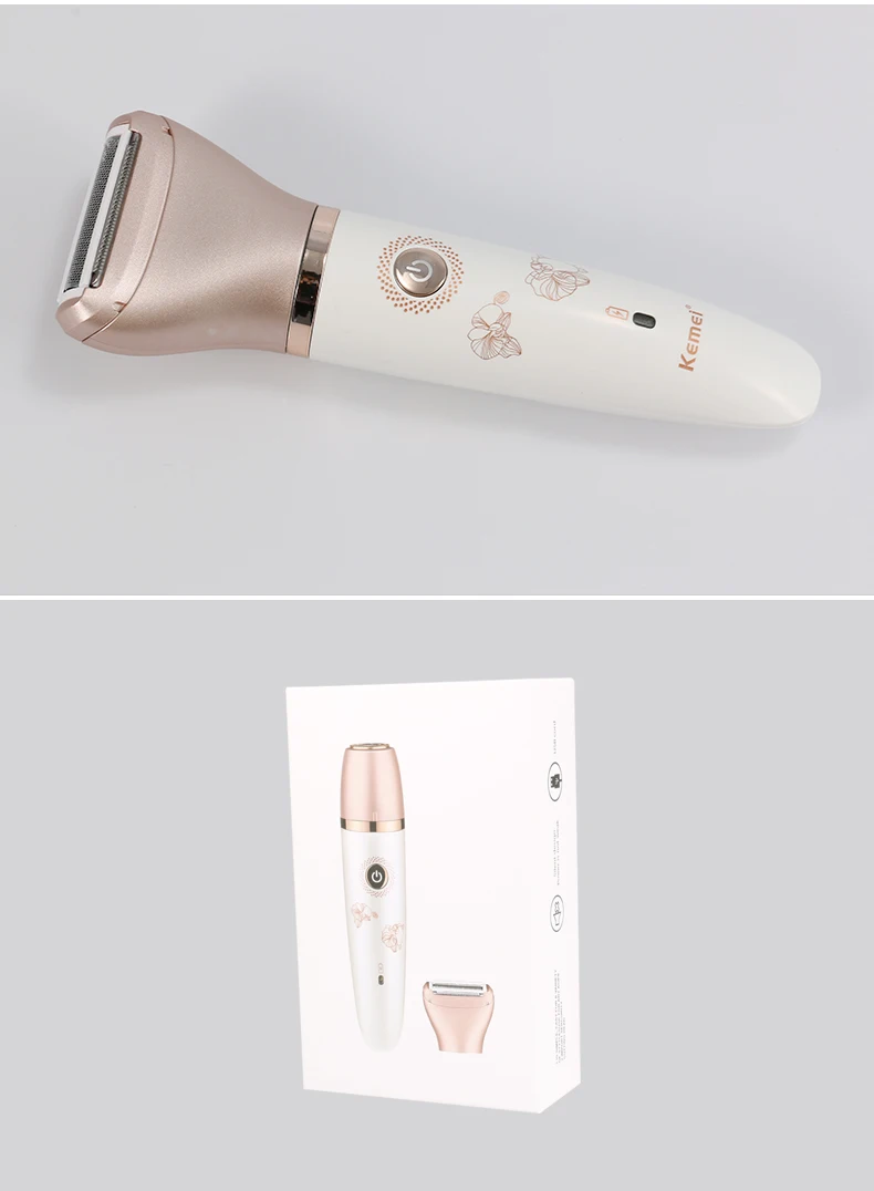 Kemei-1632 2 In 1 Women Electric Epilator Rechargeable Lady Shaver Depilation Machine Hair Removal Trimmer Epilator For Bikini