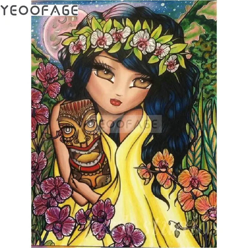 Алмазная картина 5d &quotсделай сам&quot вышивка крестиком мультяшная девушка