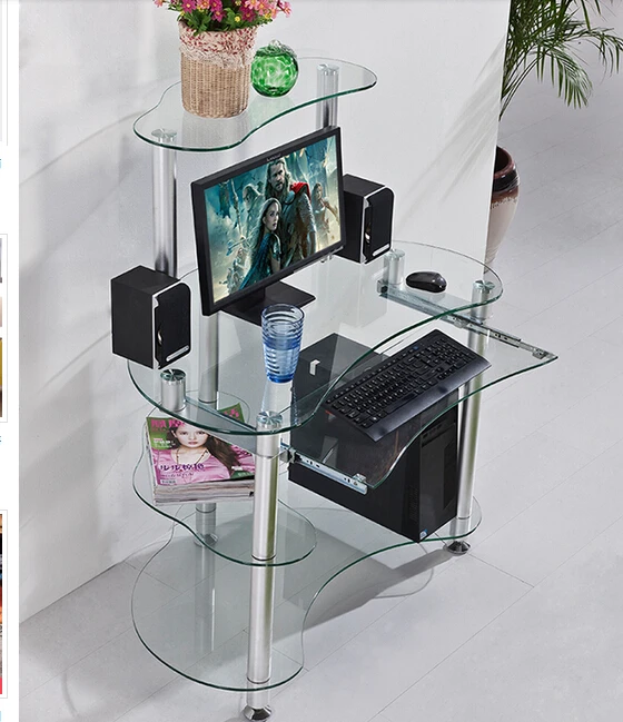 Компьютерный стол .. простое стекло рабочего стола домашний стол. творческий