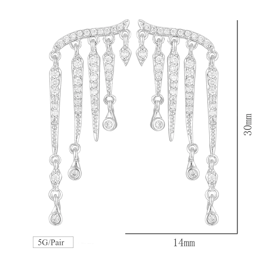 

SisCathy Charms Long Tassel fringe Earrings for Women Elegant Cubic Zirconia Dangle Drop Earrings 2019 New Party Jewelry