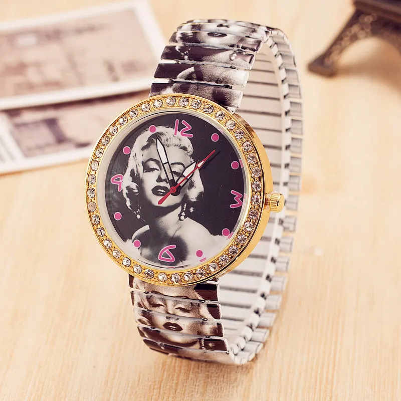 Перевозка Груза падения Оптовая Продажа Сплава Кварцевые Часы Мода Мэрилин