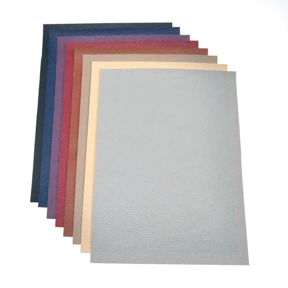 8pcs A4 Mixed color5 Сплошной цвет A4/A5 Личи Текстура зерна искусственная кожа ткань листы хлопок обратно для сережек волос банты, повязка на голову, бумажник решений - Цвет: 8pcs A4 Mixed color5