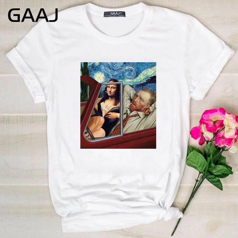 GAAJ "Van Gogh Van Goghing Van Gone", Футболка для женщин, женские футболки, одноцветная Футболка с принтом размера плюс, дизайнерская футболка для влюбленных 8YCDH