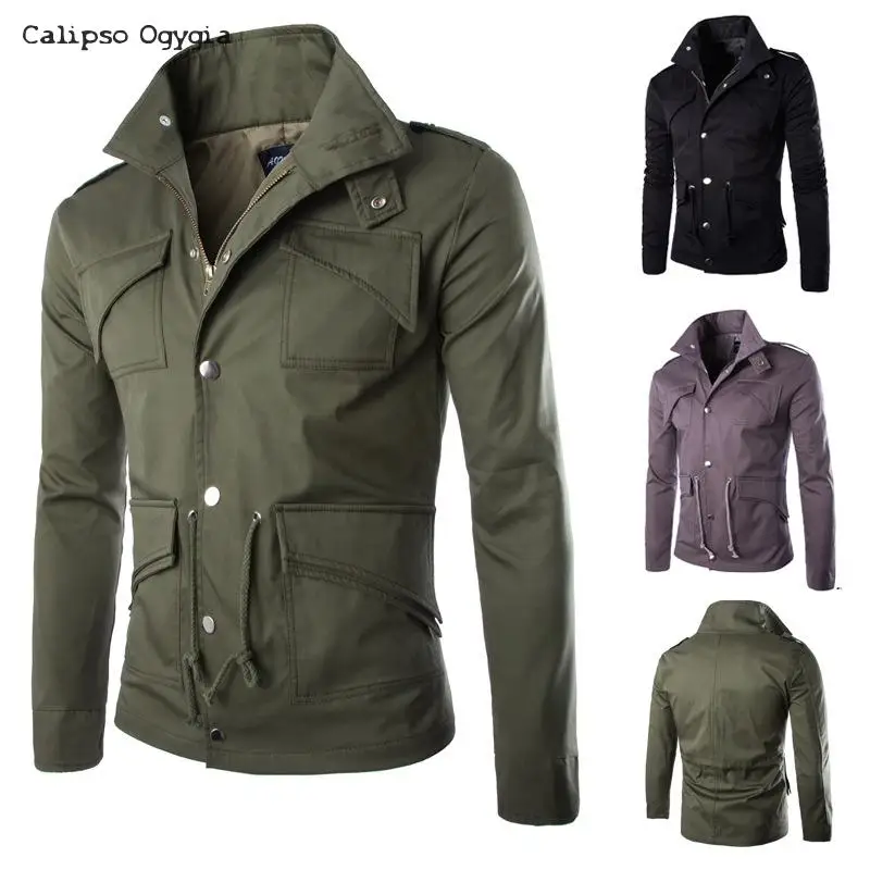 

Новинка размера плюс M-4XL мужская повседневная армейская черная однобортная куртка и пальто Calipso Ogygia COML13 Бесплатная доставка