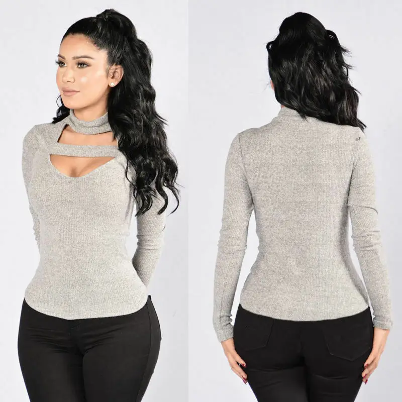 Блузка женская однотонная с V образным вырезом и глубоким вырезом|Блузки| |