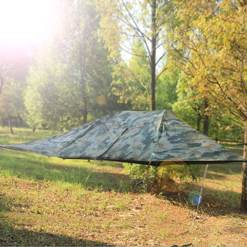 Triangle camo Водонепроницаемая подвесная палатка на дереве, домик на дереве, гамак для кемпинга, 4 сезона, сверхлегкая палатка для пеших прогулок, альпинизма, 220*200 см - Цвет: Triangle camo