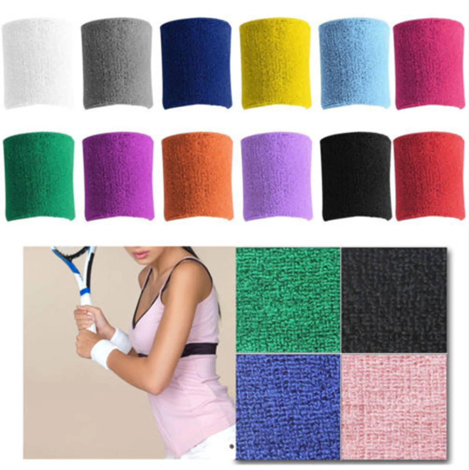 Unisex Professional Sport Wristband Sweat Running Fitness Bracer Tennis Badminton Basketball Strap Wrist Support Gym Accessories