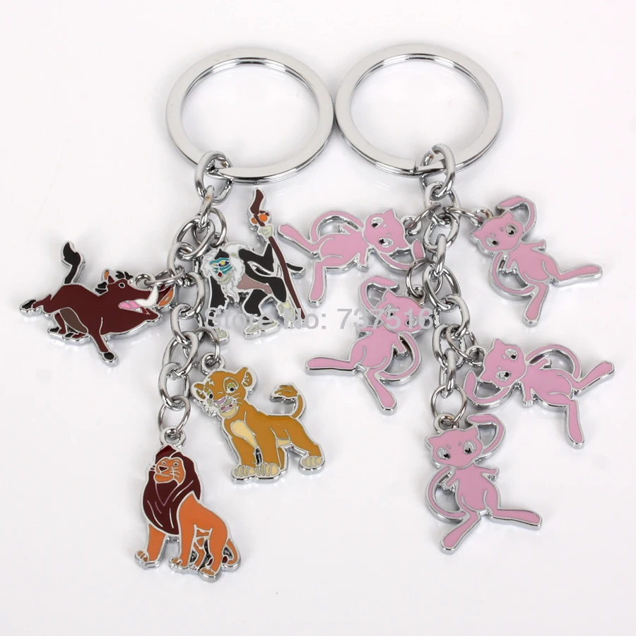 Новое поступление милый Король Лев Simba Pumbaa Rafiki & Pink Mew металлические изделия в виде