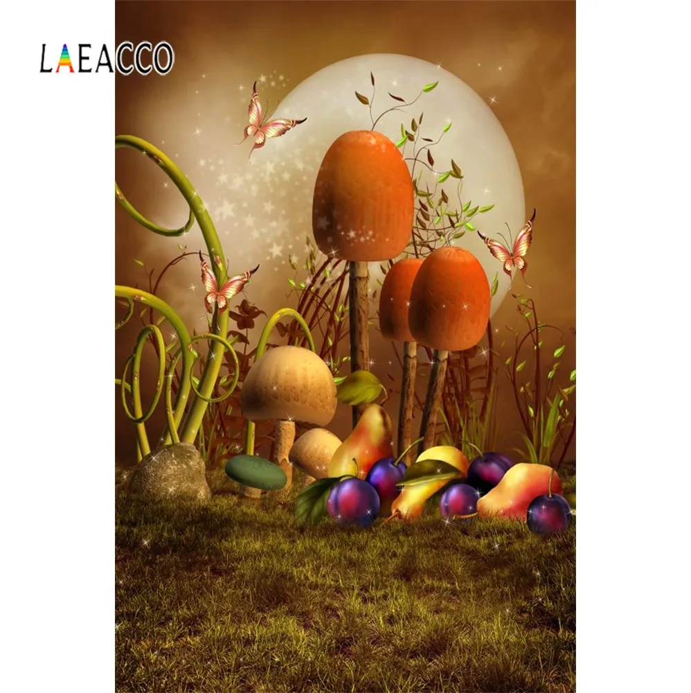 Laeacco гриб фон для фотосъемки Сказочный Дом зеленый лес Открытый пикника вечерние