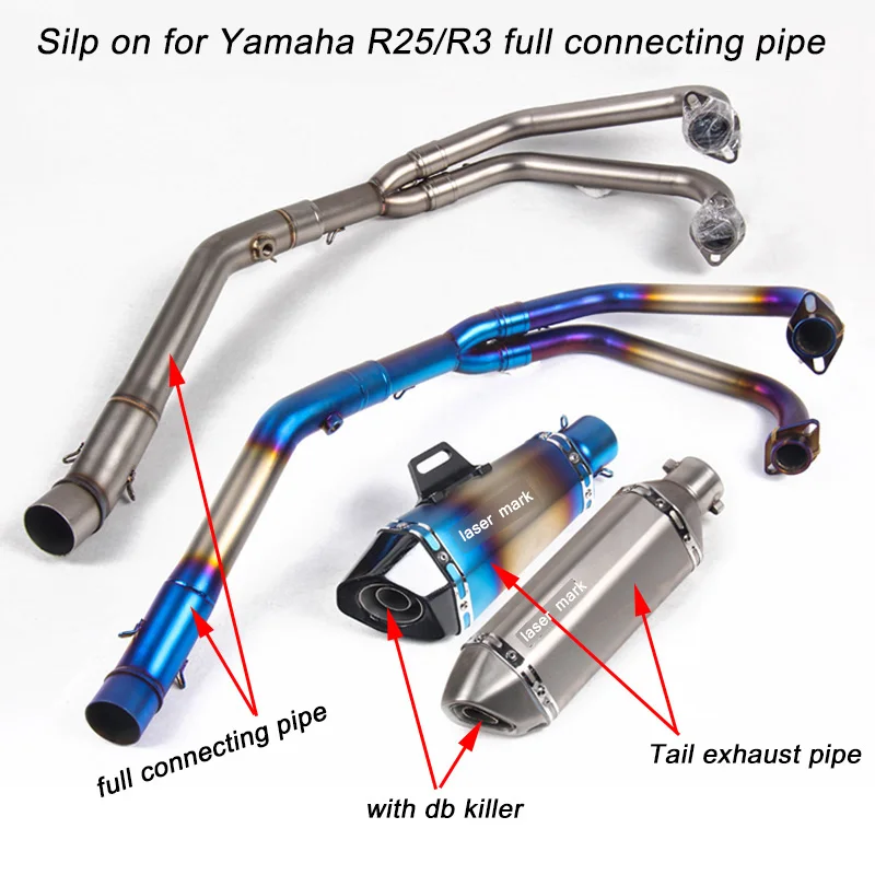 Silp on для Yamaha R3/R25 мотоцикл полное соединение трубы с 51 мм Хвост Глушитель Трубы глушители для автомобиля системы