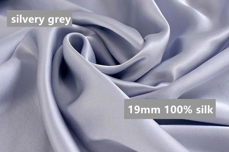 silvery grey 19 мм Шелковый молния Подушка Чехол 1 шт. с одной стороны шелк тутового шелкопряда Подушка Чехол с Скрытая застежка-молния для волос и безопасная для кожи ткань гипоаллергенный - Цвет: silvery grey