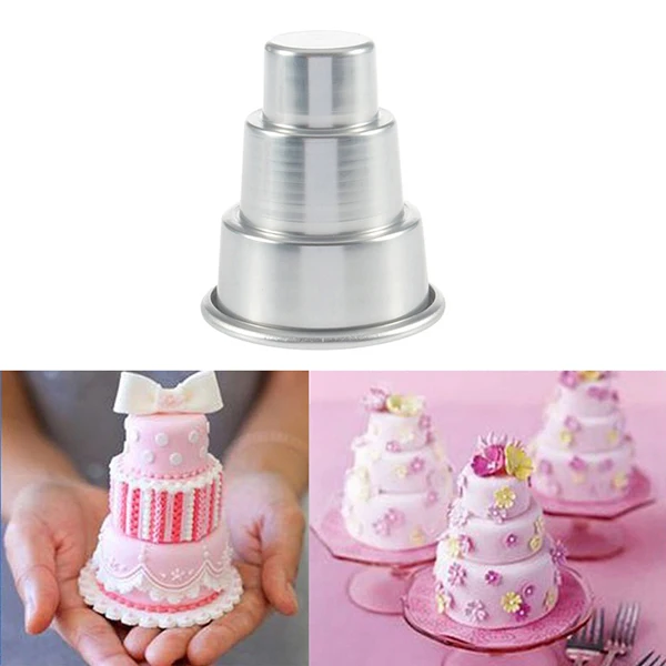 3 слойная форма для торта в форме башни пудинга украшения маффина алюминиевый