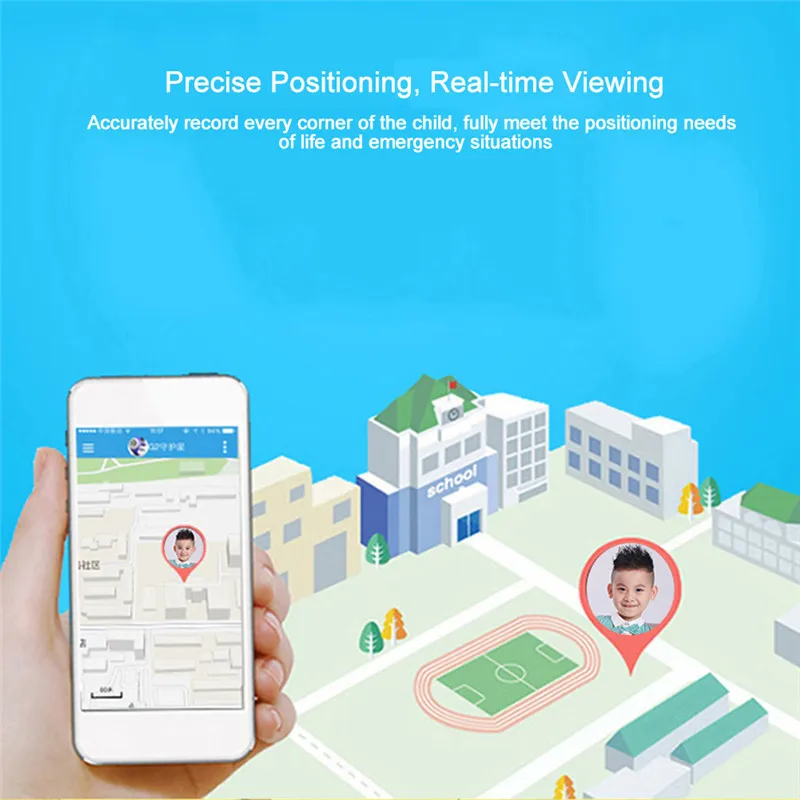 GPS-трекер SOS умный мониторинг местоположения Детские GPS-часы совместимые с IOS и
