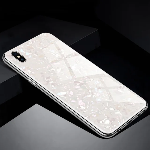 

100pcs DHL Tempered Glass Case For iPhone 11 Pro MAX X XS MAX XR Hard Back Shell Conch Soft TPU Bumper For iPhone 8 7 6 Plus