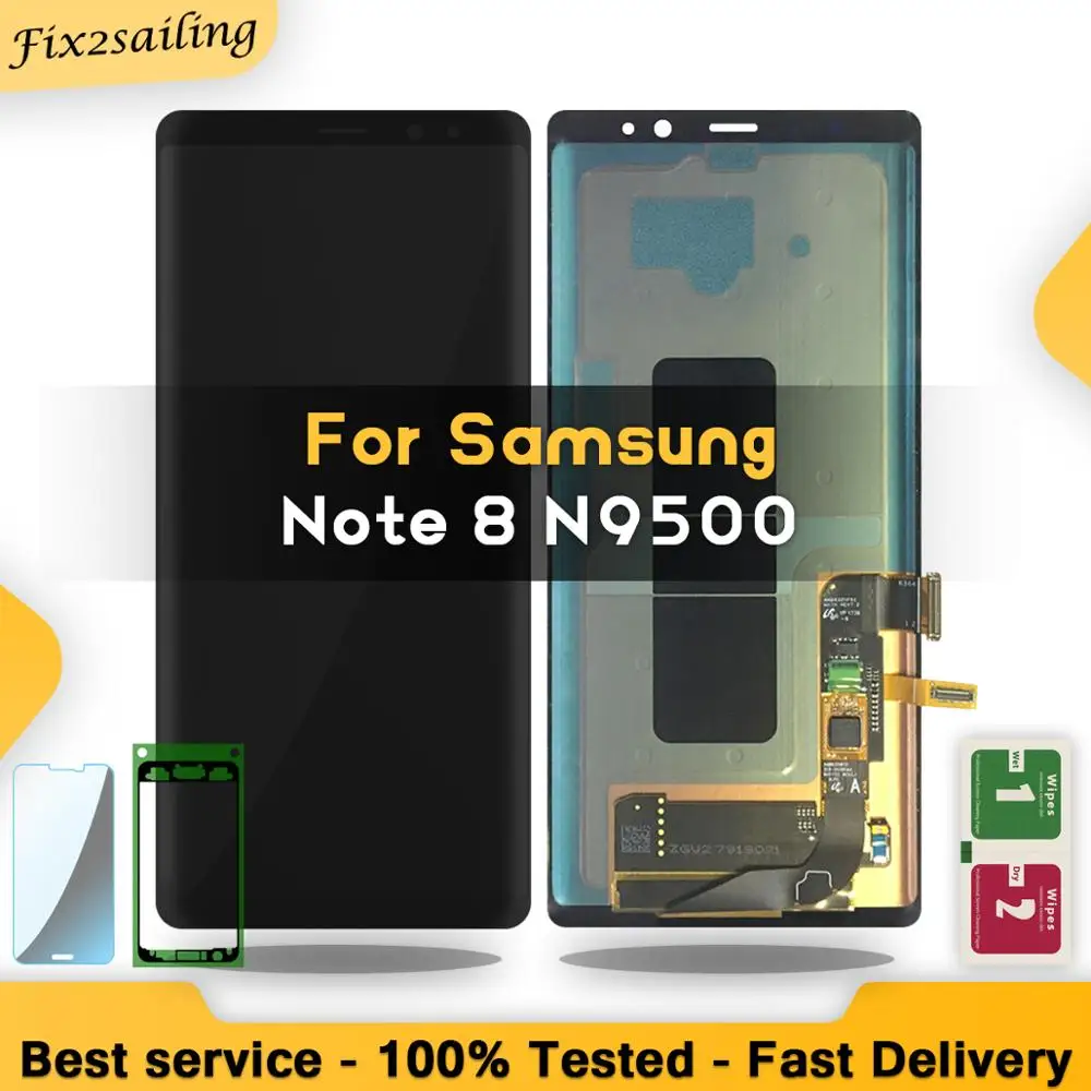 Новый Super AMOLED ЖК дисплей Note 8 N9500 N9500F N900D 100% протестированный рабочий сенсорный