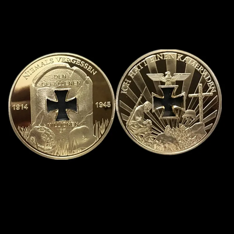 Из 2 предметов мировая война памяти ден GEFALLENEN 24K покрыто настоящим с позолотой
