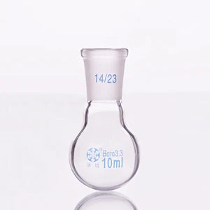 Одноместная стандартная фляга с круглым дном, емкость 10 мл и соединение 1423, круглая фляга с одним горлышком