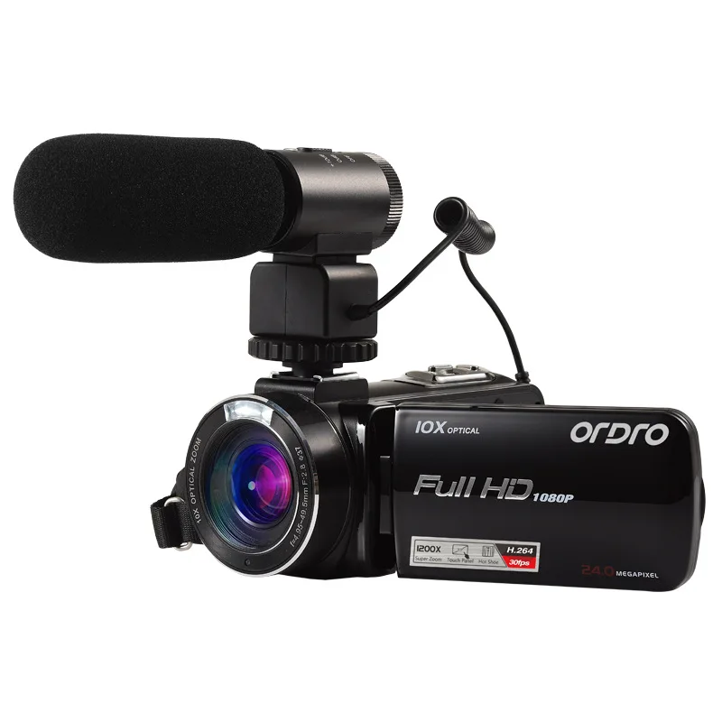 ORDRO HDV Z82 3 0 &quotTFT LCD сенсорный экран 120x цифровой зум 10X оптический HD видеокамера