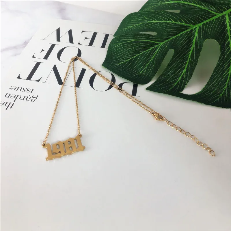 Handmade Old English Number Necklaces Custom Birth Year Necklace Special 1980-2019 Have Enough Stocks | Украшения и аксессуары