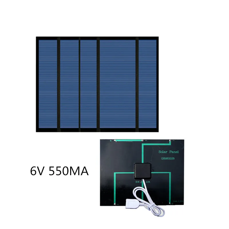 Солнечная панель 6V 550MA 3 W солнечное зарядное устройство для телефона с
