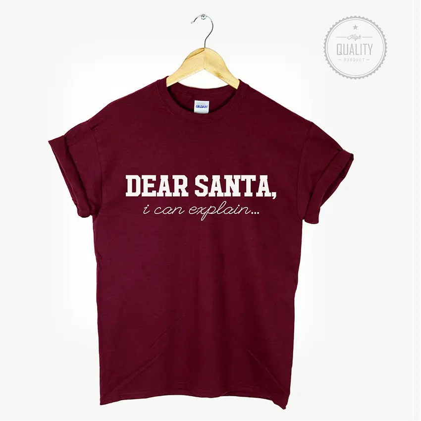 Футболка Dear Santa Рождественская футболка топ лозунг Tumblr хипстерский подарок на