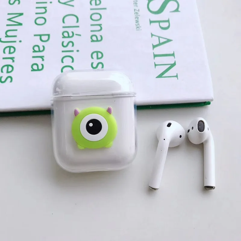Мультфильм милый 3D Микки Минни большие глаза Airpods Крышка для Apple беспроводной Bluetooth гарнитура Ipod анти-осень мягкая коробка оболочки