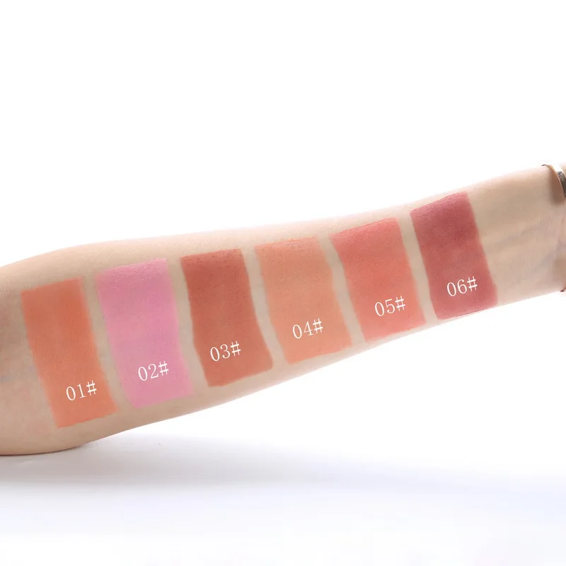 HANDAIYAN 6 Colors Makeup Palette Blush Peach Matte Blush Powder Long-lasting Waterproof Nude Womens Cosmetics Make Up Blushers
