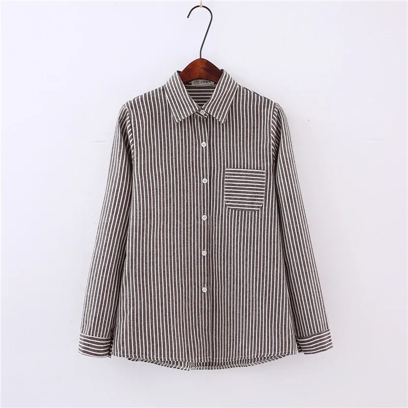 2017 новые модные офисные в полоску хлопковые рубашки женские небольшой полосой