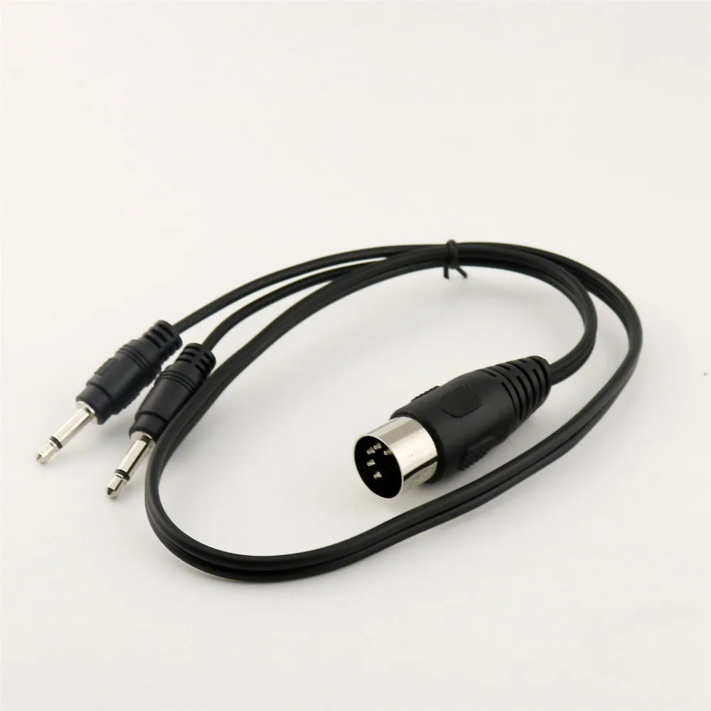 

10pcs 50cm 5 Pin MIDI Din Plug Male To 2x3.5mm 1/8" Male Jack Mono Audio Adapter Cable