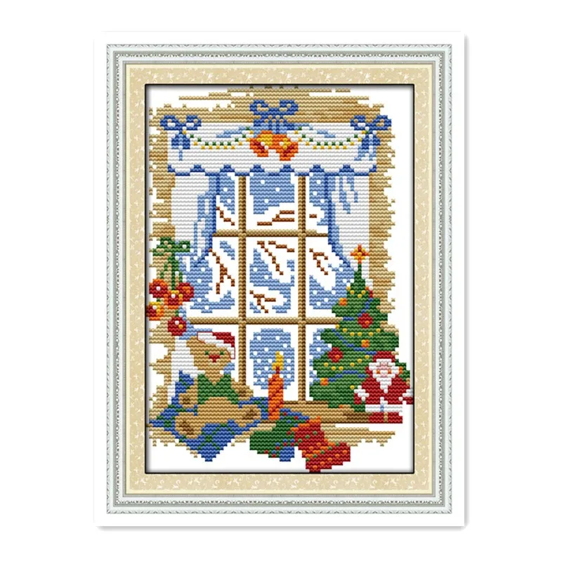 Набор для вышивания рождественских окон DMC 14CT 11CT|dmc 14ct|punto de cruz dmcembroidery cross stitch |