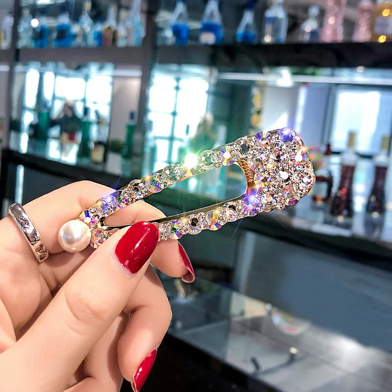FYUAN, корейский стиль, полные стразы, шпильки для женщин, Bijoux, красочный кристалл, жемчуг, свадебные аксессуары для волос, ювелирные изделия, подарки