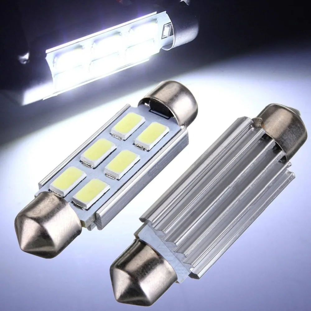 4X Canbus Dome Festoon 42 мм 6 светодиодный 5630 SMD C5W Voiture Ampoule 211 2 578 212 DC 12V Blanc Pur 6000K|festoon 42mm|42mm