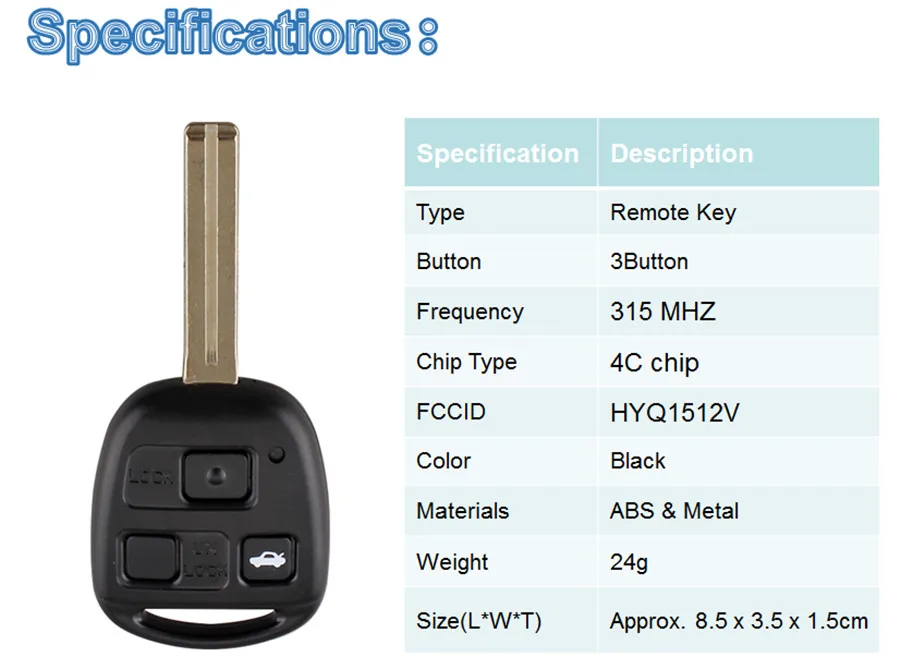 GORBIN 3 кнопки дистанционного ключа для Lexus HYQ1512V 314,4 МГц 4C Чип для Lexus IS300 GS300 GS430 1998-2005 ключ