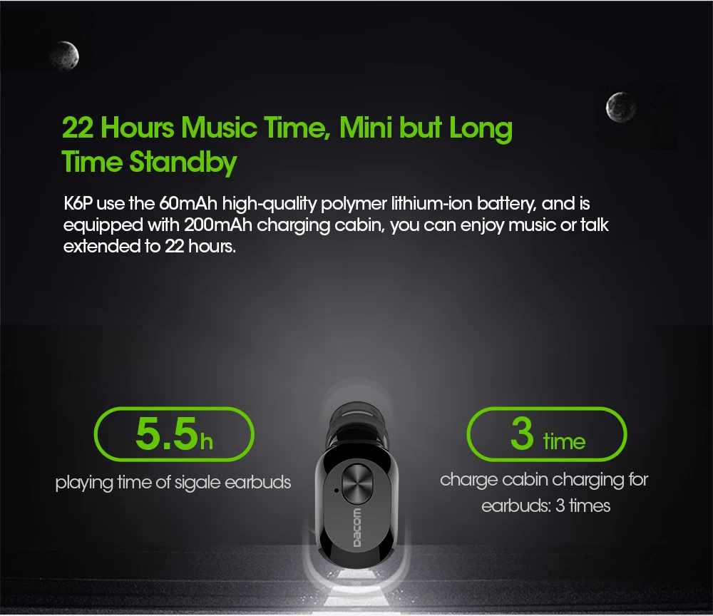 Dacom K6P мини умные беспроводные Bluetooth наушники гарнитура наушники с микрофоном для iphone Бытовая электроника