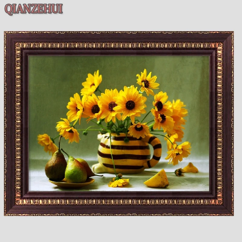 QIANZEHUI DIY Стразы пластиковые поделки Алмазный флакон с изображением подсолнуха