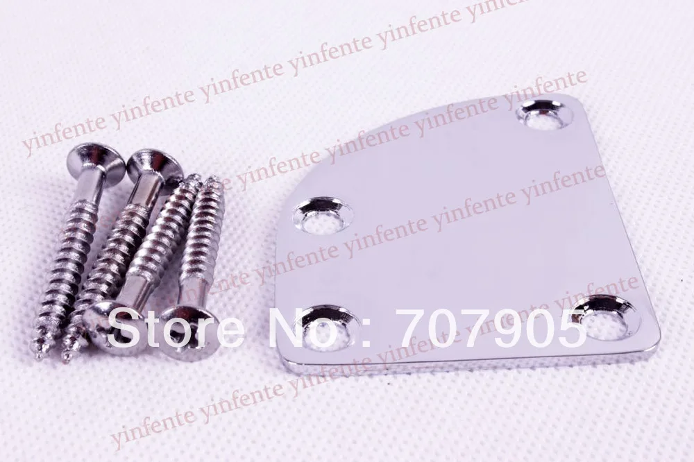 

2x Chrome Small Electric Guitar Neck Joint Plate Screws Plates Guitar parts