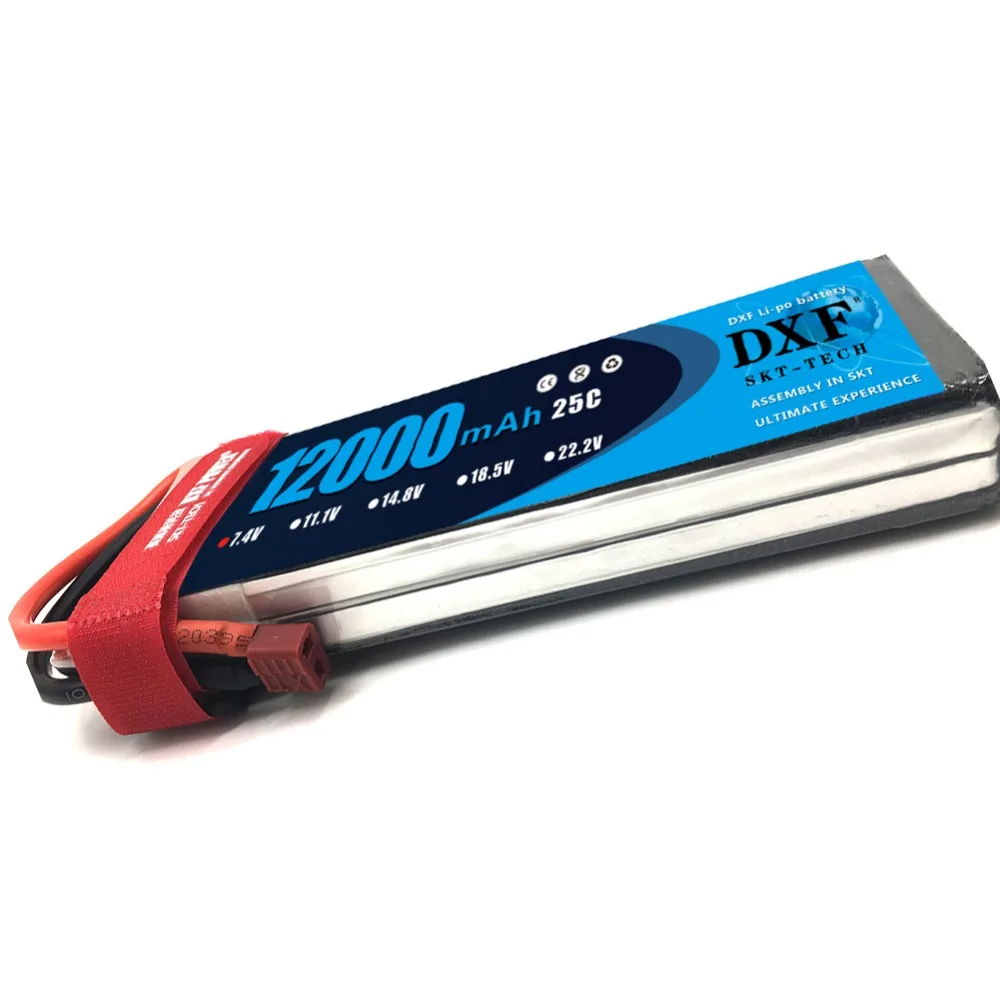 Литий-полимерная батарея DXF Rc 7 4 В 12000 мАч 25C 2S для Радиоуправляемый Дрон