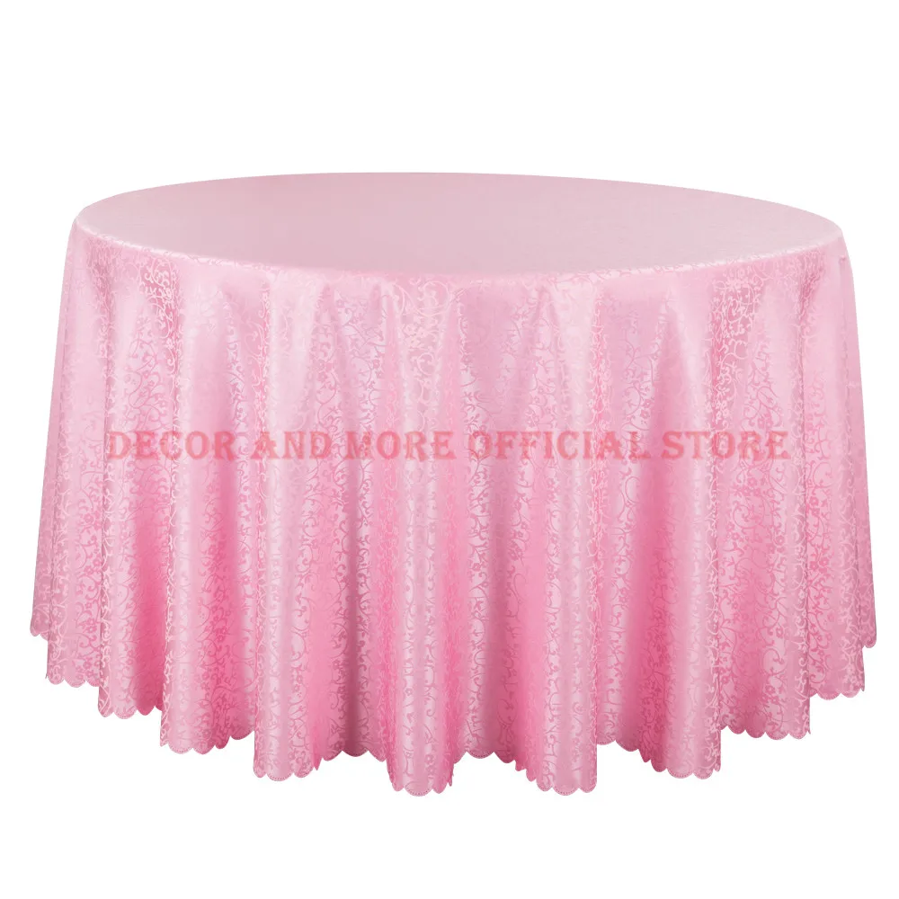 

10PCS Wholesale Poly Solid Damask Tablecloth Round Hotel Party Wedding Table Cloths Square Dining Table Covers Pink Table Linens