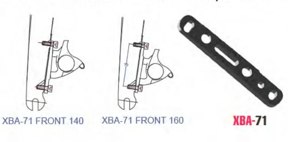 front XBA-71 Адаптер из сплава XON для велосипедного дискового тормоза спереди или сзади для 140 мм 160 мм плоского крепления суппорта в плоскую вилка крепления - Цвет: front XBA-71
