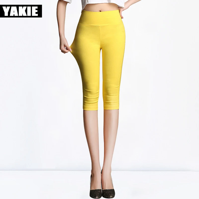 Женские брюки-карандаш летние эластичные Капри ярких цветов размеры 5xl 6xl 2017 |