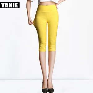 Женские брюки-карандаш, летние эластичные Капри ярких цветов, размеры 5xl, 6xl, 2017